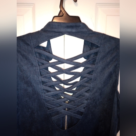 Blue Suede Vest NWOT - Picture 3 of 5